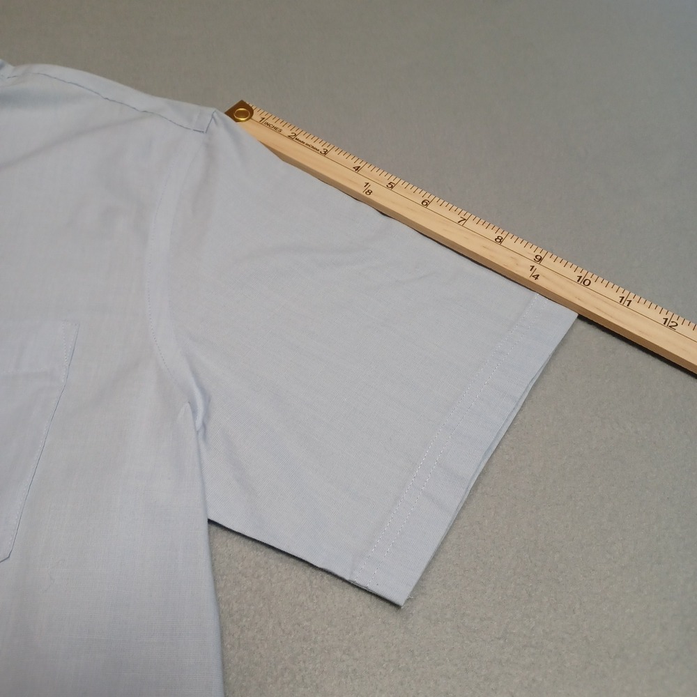 Croft & Barrow Button Down Men L Tall Blue Short Sleeve Pocket Shirt MC21W180XS2 - Picture 6 of 12